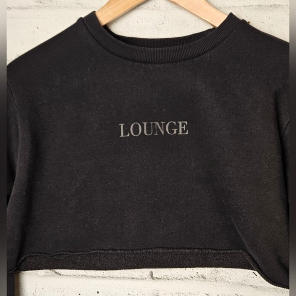 Lounge Apparel Black Cropped  Sweatshirt - Picture 2 of 12